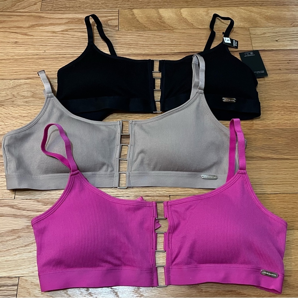 NWT Steve Madden Bralettes 3 pack Hardware detail S